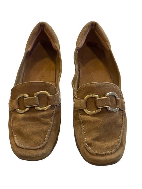 Easy Spirit Shoes - Easy Spirit Women’s Brown Suede Loafers with Gold Hardware Size 8